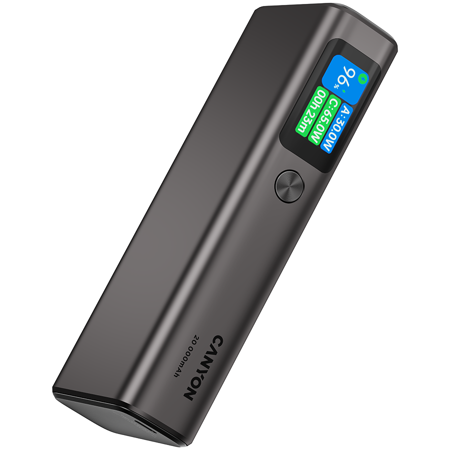 CANYON Power Bank OnPower 230 TFT 20000 mAh PD130W Dark Grey - Grey