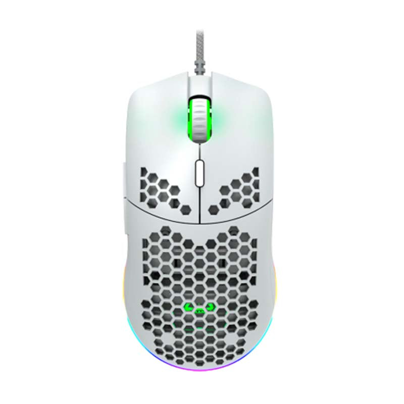 Canyon Puncher Wired Gaming Mouse With RGB Lights - White - White