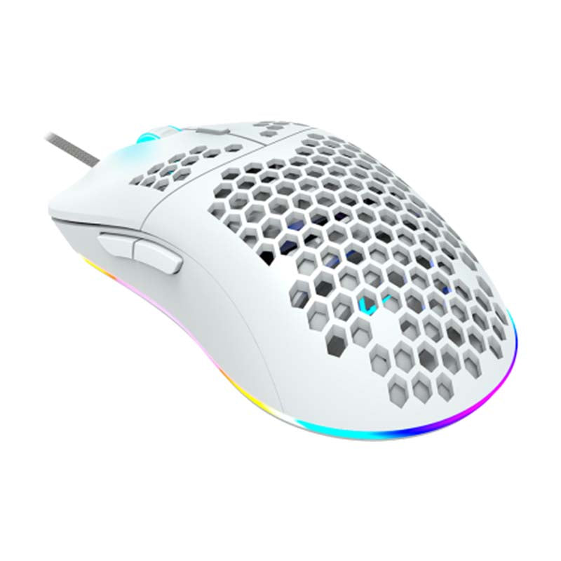 Canyon Puncher Wired Gaming Mouse With RGB Lights - White - White