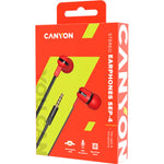 Canyon SEP-4 Flat Earphones with Mic 1.2m - Red - Red