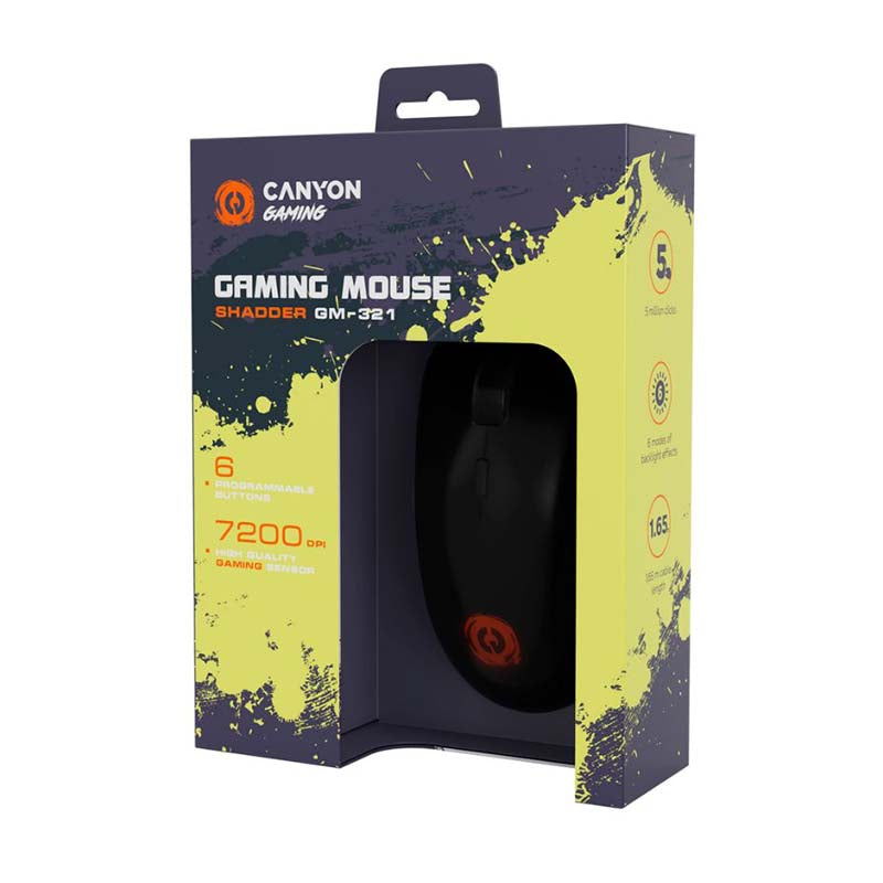 Canyon Shadder GM-321 RGB Wired Mouse - Black - Black