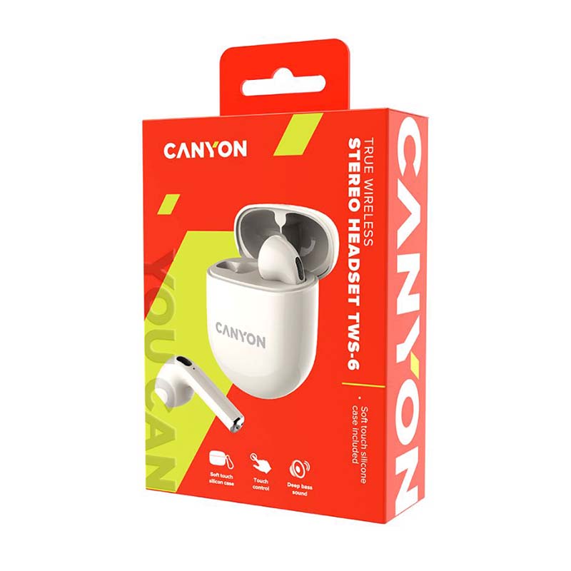 Canyon TWS-6 True Wireless Stereo Earbuds - Beige - Brown