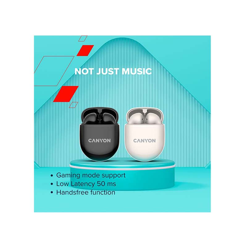 Canyon TWS-6 True Wireless Stereo Earbuds - Black - Black