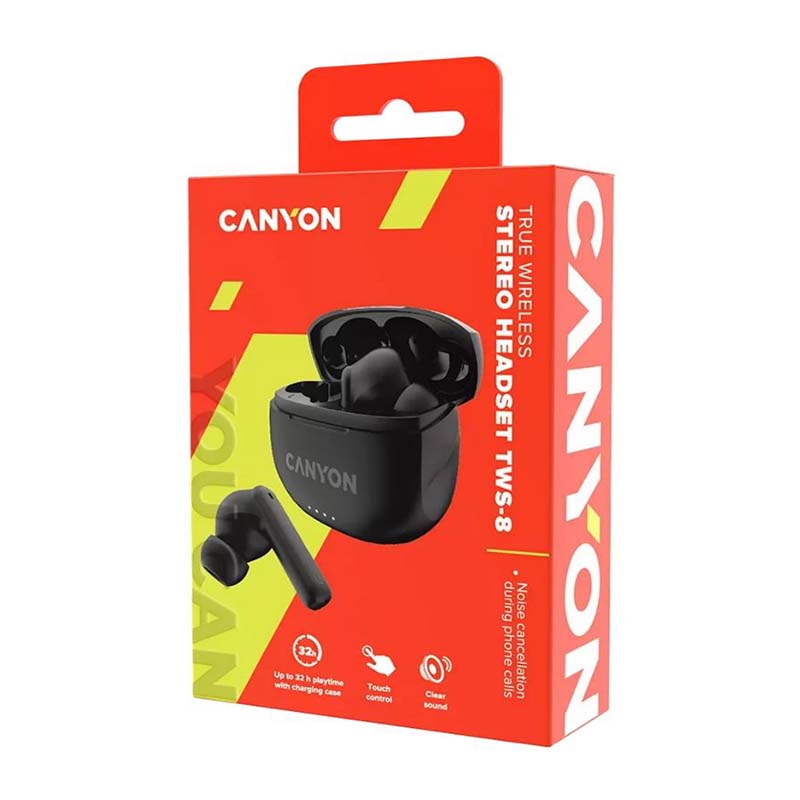 Canyon TWS-8 ENC Bluetooth Headset - Black - Black