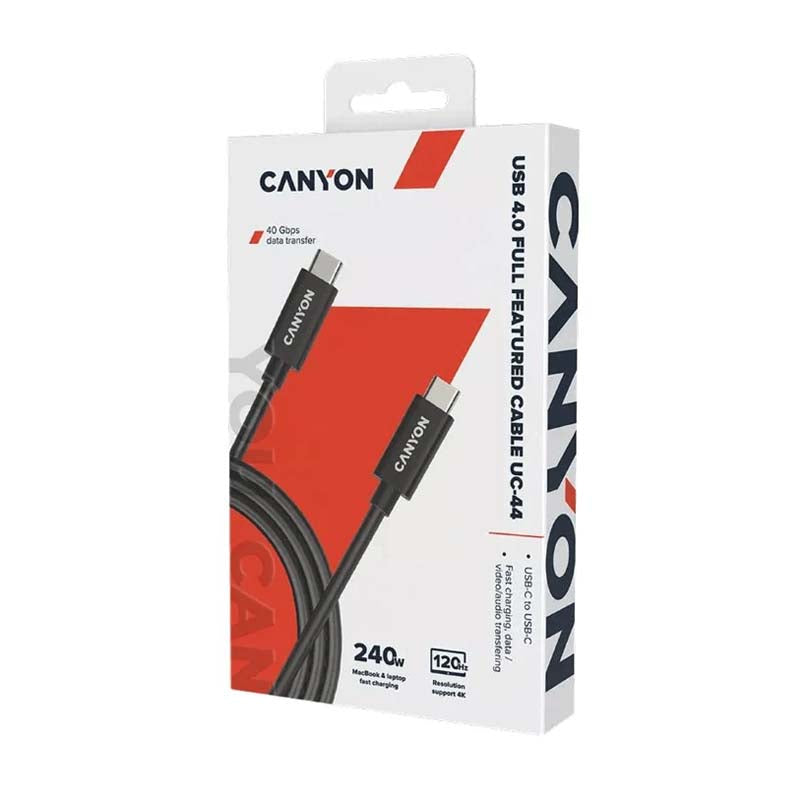 Canyon UC-44 Type-C to Type-C Cable 1m - Black - Black