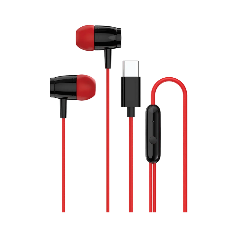 Canyon USB Type-C Wired Earphones SEP-5 With 1.2-m Cable - Red - Red