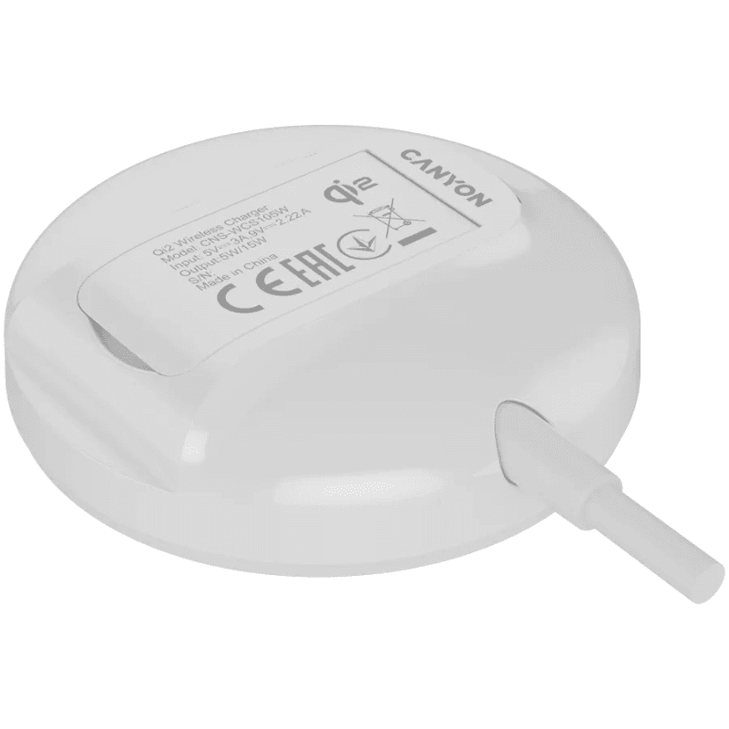 Canyon Wireless Charging Pad OnCharge 105 15W Qi2 - White - White
