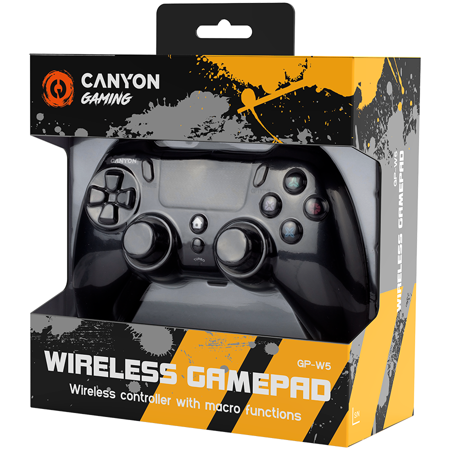 Canyon Wireless Gamepad GP-W5 PS4 - Black - Black