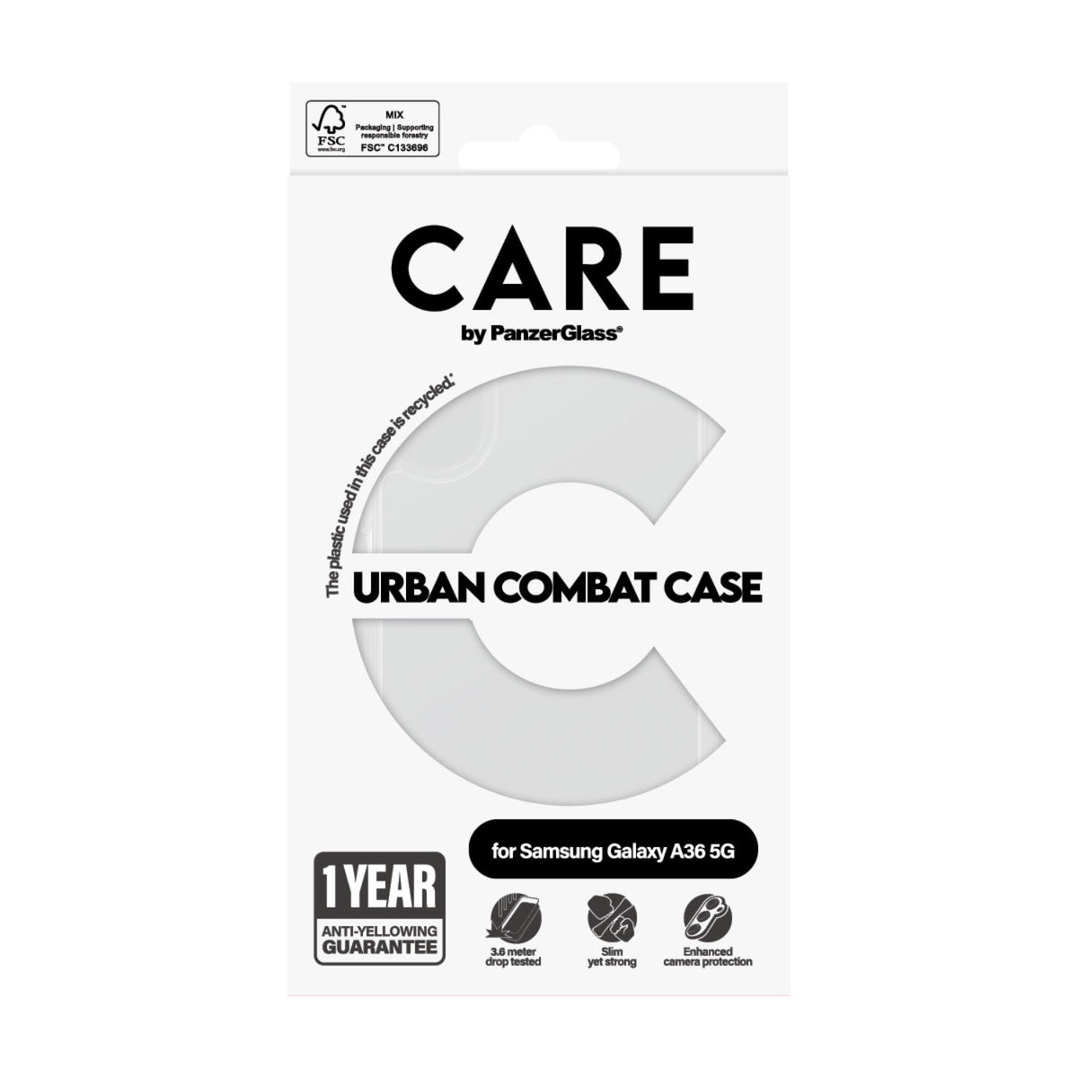 Care by PanzerGlass Urban Combat Case for Samsung Galaxy A36 – Clear - Clear