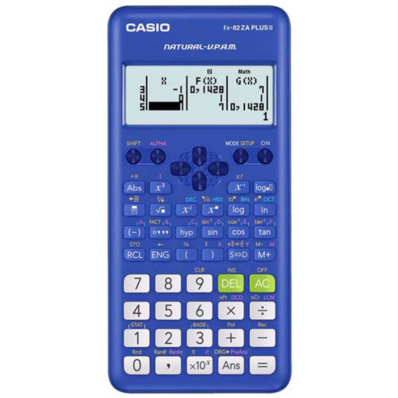 Casio FX-82ZA Plus II Scientific Calculator - Blue - Blue