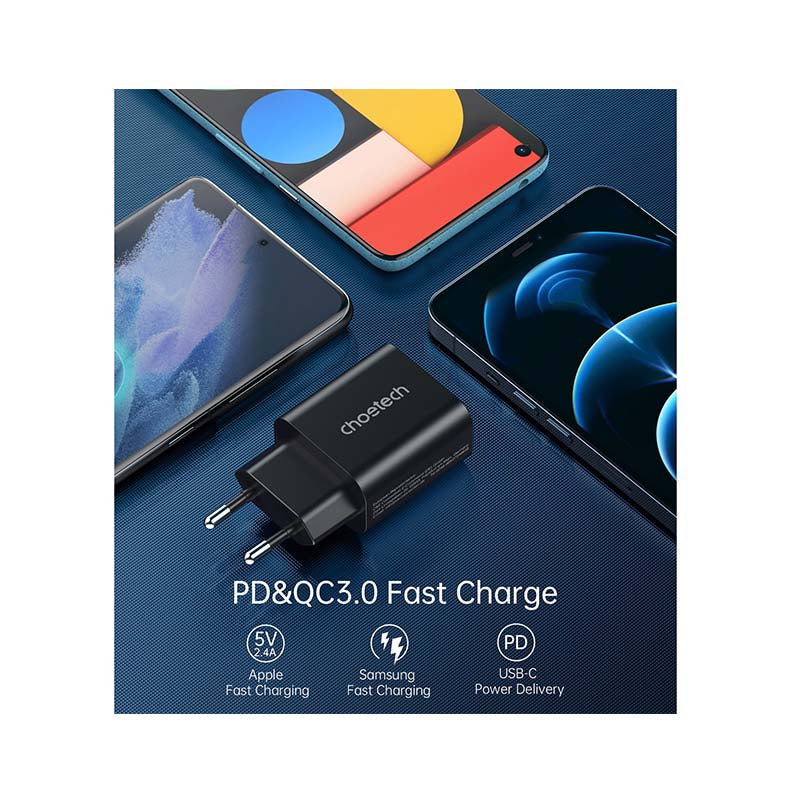 Choetech 1 Port PD 25W Wall Charger - Black - Black