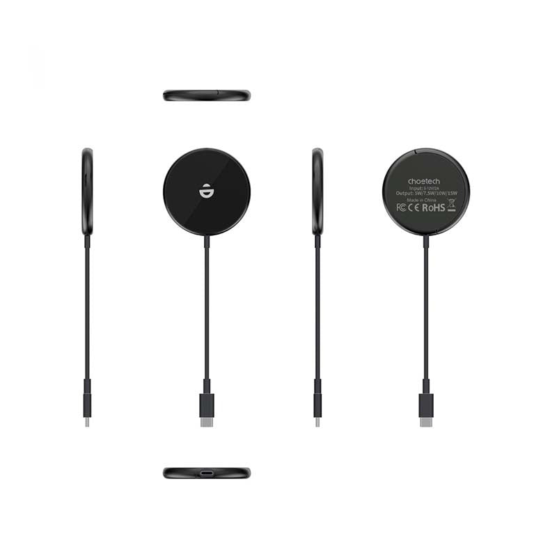 Choetech Fast Wireless Charger With Stand T697-F 15W - Black - Black