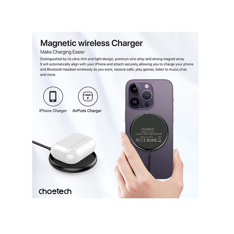 Choetech Fast Wireless Charger With Stand T697-F 15W - Black - Black