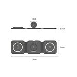 Choetech Foldable 3-in-1 Magnetic Wireless Travel Charger - Black - Black