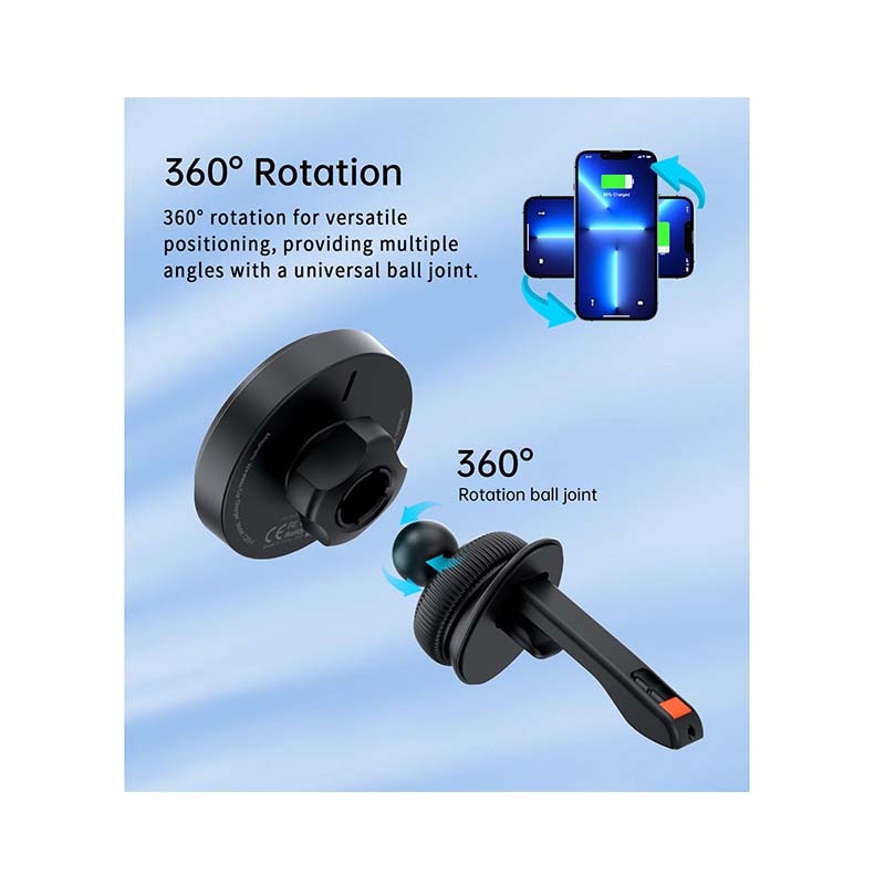 Choetech Magnetic Wireless Car Charger T205-F 15W - Black - Black