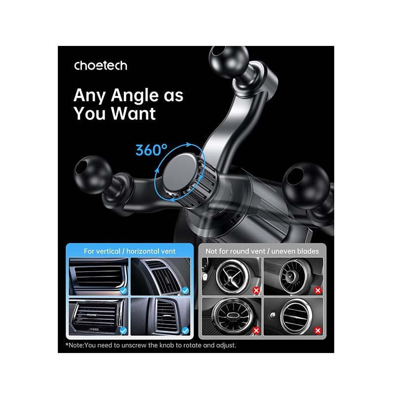 Choetech Magnetic Wireless Car Charger T231-F 15W - Black - Black