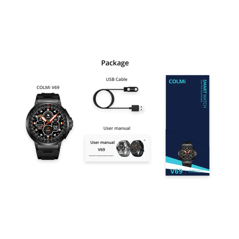 COLMi V69 Smartwatch 1.85 inch Display - Black - Black