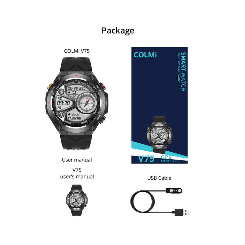 COLMi V75 GPS Smart Watch 1.45 inch Display - Black - Black