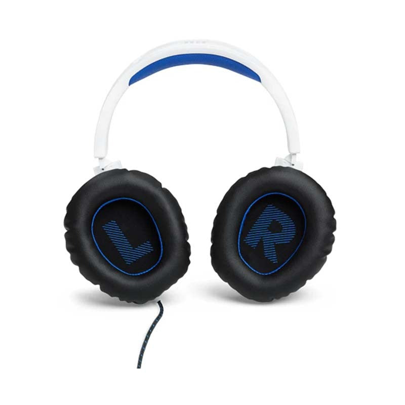 JBL Quantum 100P Console Wired Over Ear Gaming Headphones - White / Blue