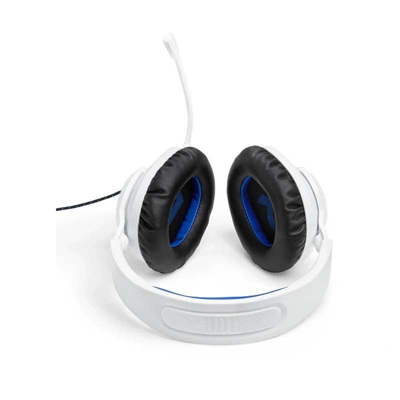 JBL Quantum 100P Console Wired Over Ear Gaming Headphones - White / Blue