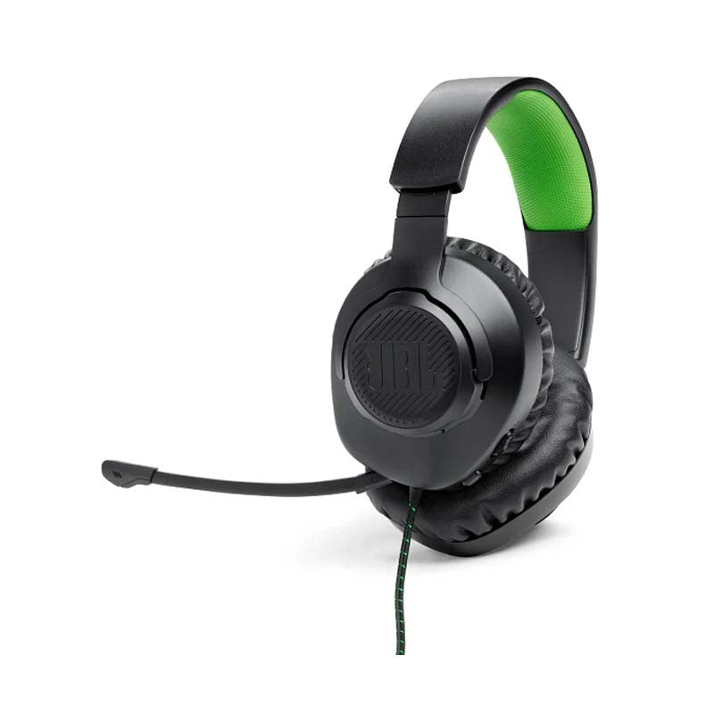 JBL Quantum 100X Console Wired Over Ear Gaming Headphones - Black / Green