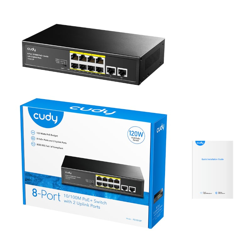Cudy 10-Port Unmanaged PoE+ Switch - Grey