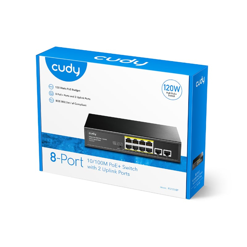 Cudy 10-Port Unmanaged PoE+ Switch - Grey