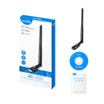 Cudy 1300Mbps High Gain WiFi USB3.0 Adapter with High Gain Antenna - Black