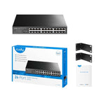 Cudy 24 Port Gigabit Ethernet Switch - Black - Black