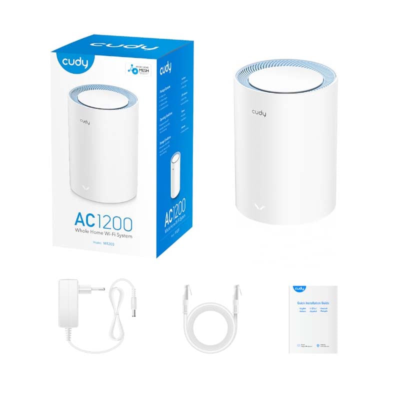 Cudy AC1200 Dual Band Whole Home Mesh Wi-Fi Router 1 Pack - White - White