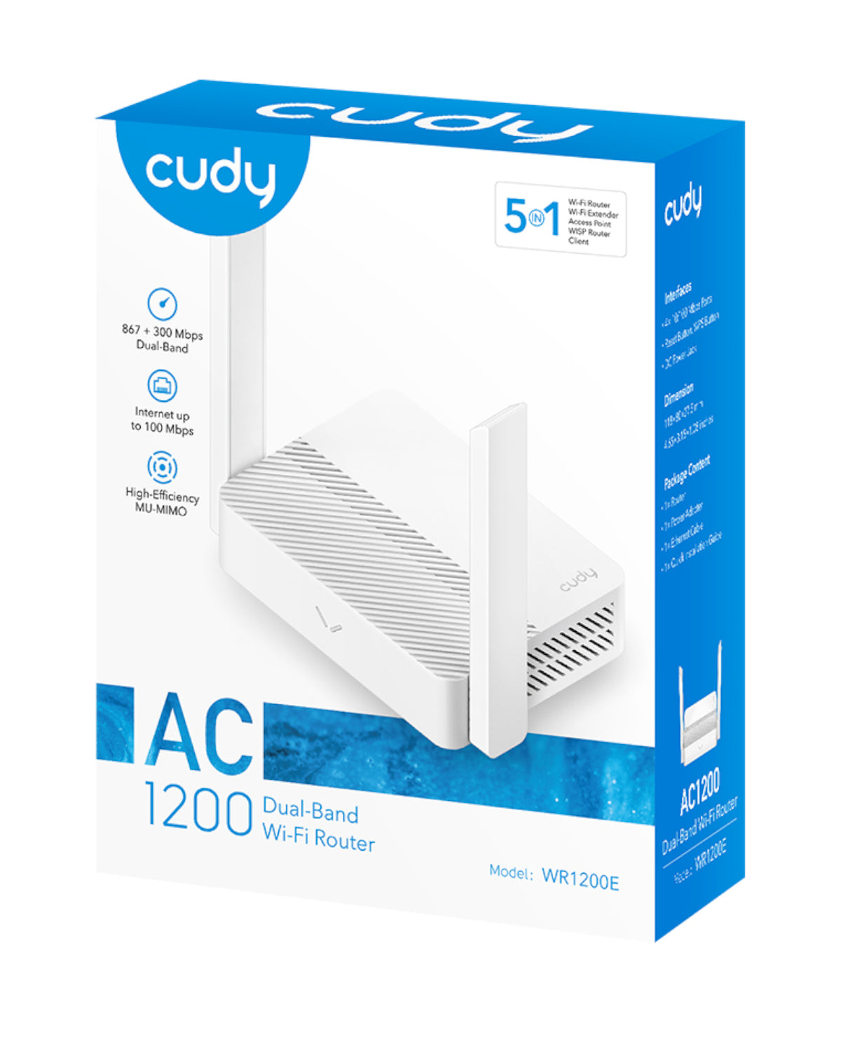 Cudy AC1200 Dual-Band Wireless Wi-Fi Router – White - White