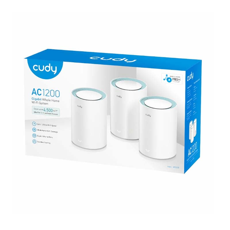Cudy AC1200 Gigabit Whole Home Wi-Fi System 3 Pack - White - White