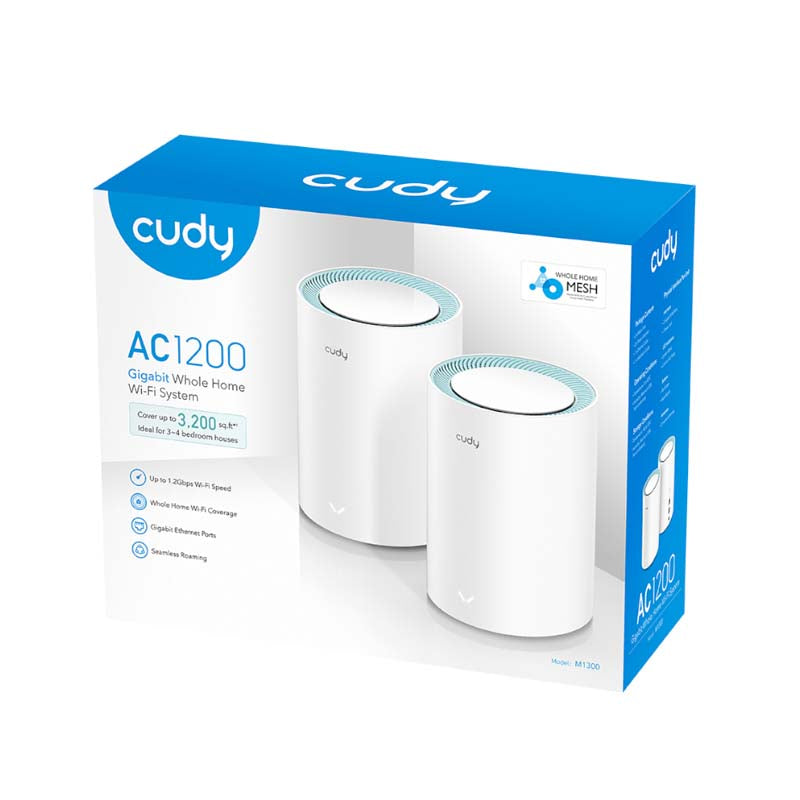 Cudy AC1200 Gigabit Whole Home Wi-Fi System - White - White