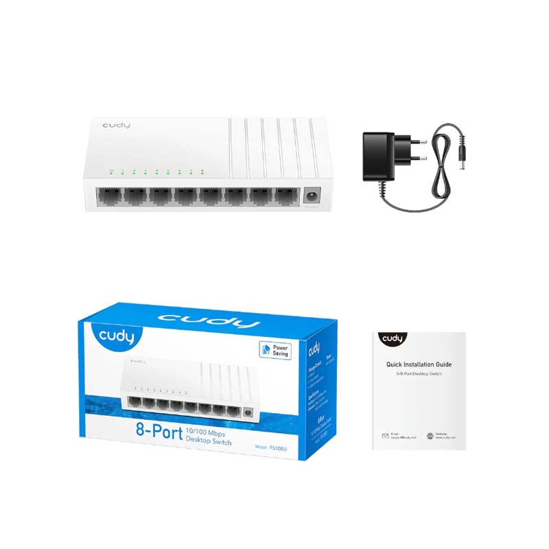 Cudy GS108D 8 Port Gigabit Desktop Switch - White - White