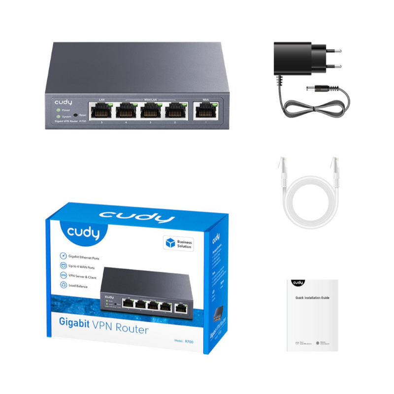 Cudy R700 Gigabit Multi-WAN VPN Router - Black