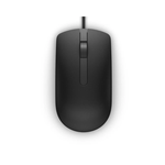 Dell MS116 Optical 1000DPI Ambidextrous USB Mouse 570-AAIS - Black - Mouse