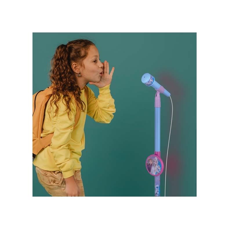 Disney Frozen Kids Karaoke Microphone Stand with RGB Lights - Blue