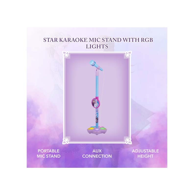 Disney Frozen Kids Karaoke Microphone Stand with RGB Lights - Blue