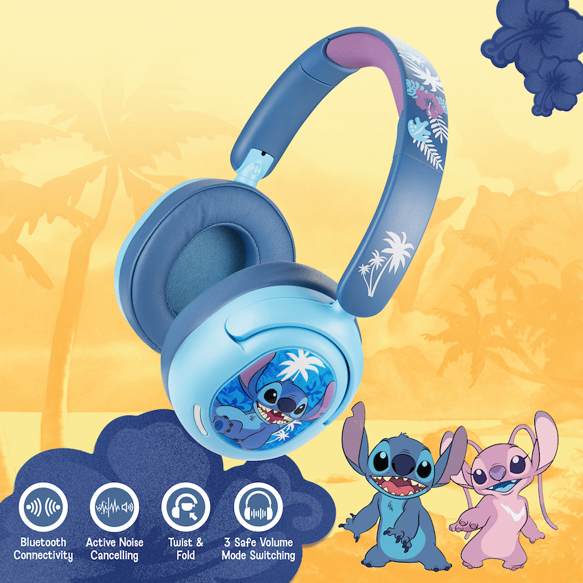 Disney Stitch ANC Padded Bluetooth Headphones - Audio