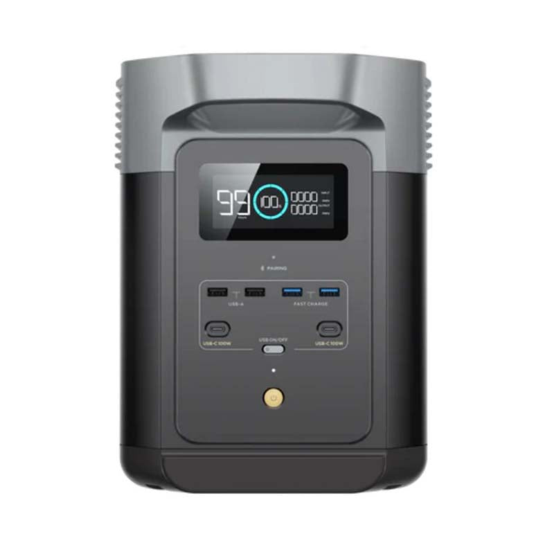 Ecoflow Delta 2 Lithium Portable 1800W Power Station SA Plug Point - Black