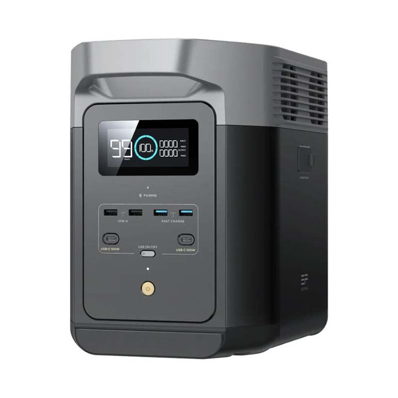 Ecoflow Delta 2 Lithium Portable 1800W Power Station SA Plug Point - Black
