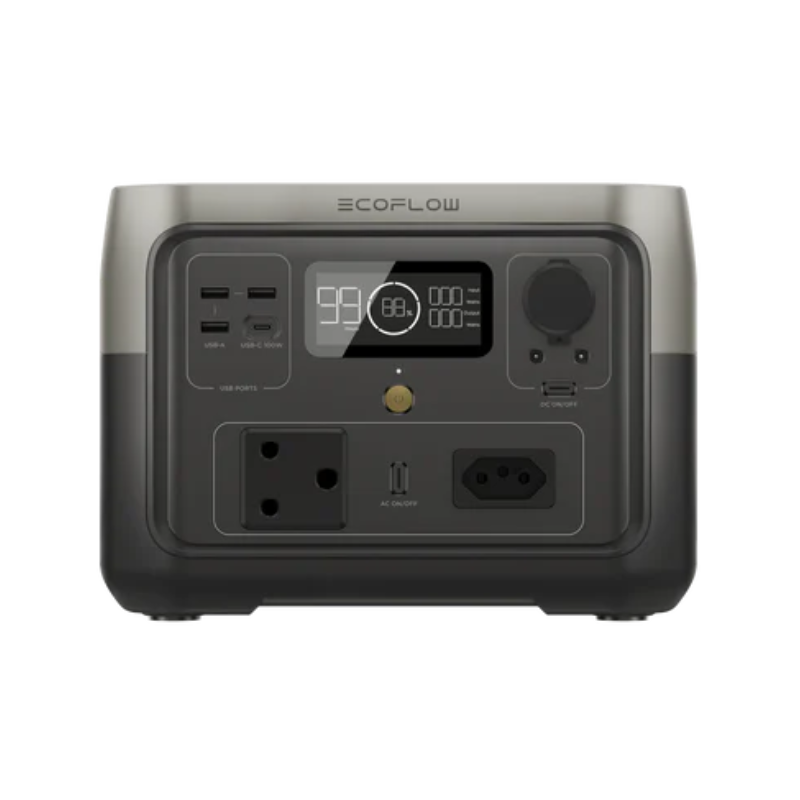 ECOFLOW RIVER 2 MAX Portable Power Station 512Wh battery 500W output 220W Solar Charger - SA Socket - Black