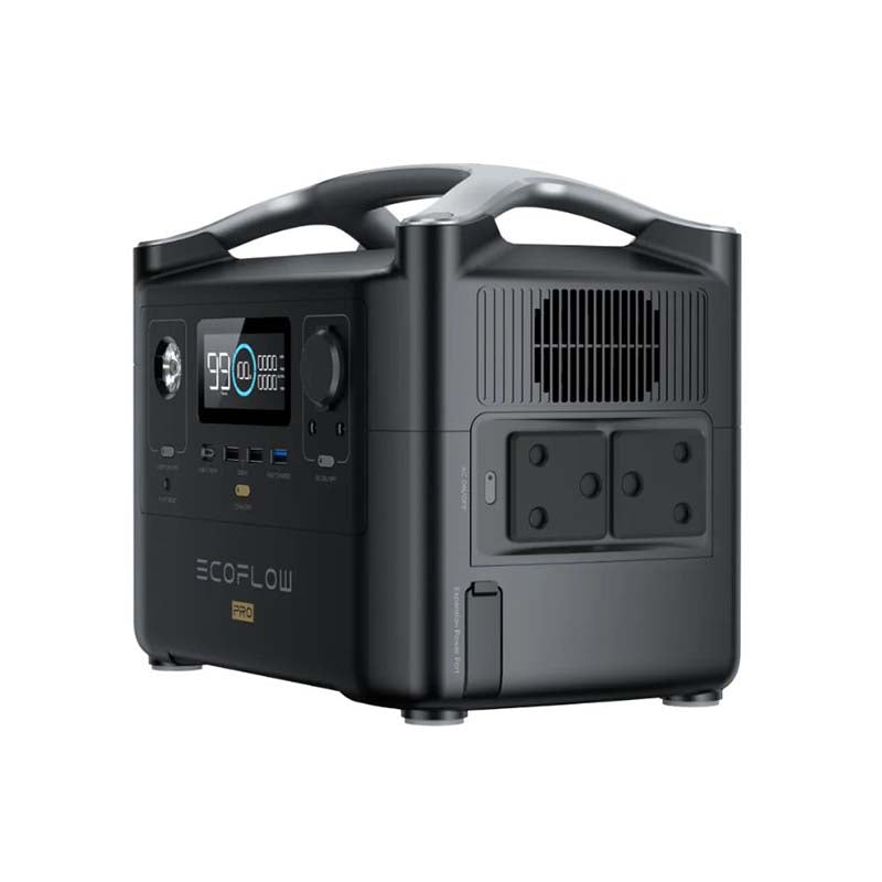 EcoFlow River Pro 720Wh Portable Power Station SA Plug Points - Black