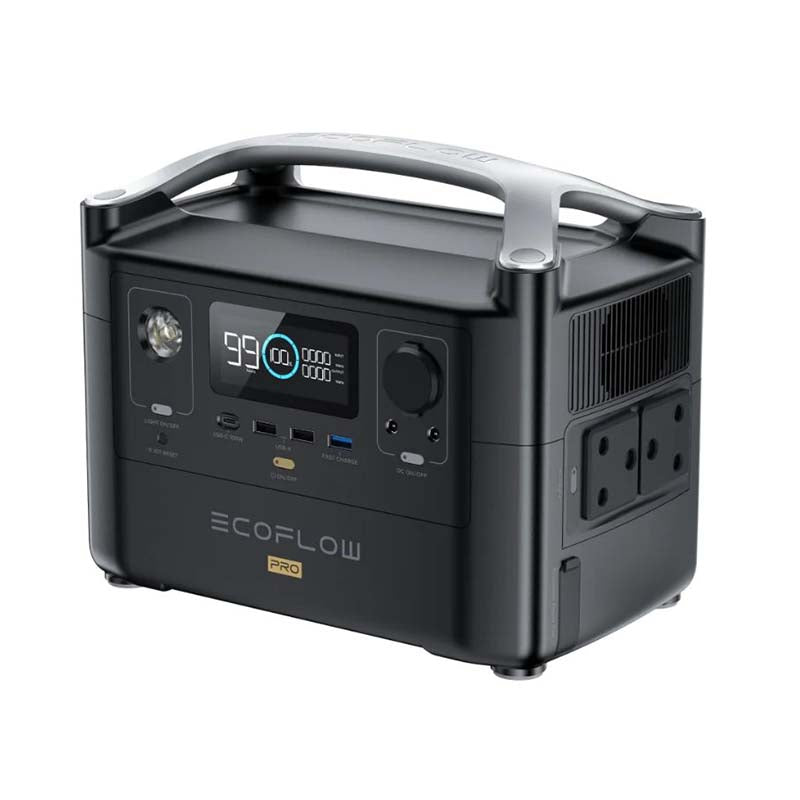 EcoFlow River Pro 720Wh Portable Power Station SA Plug Points - Black