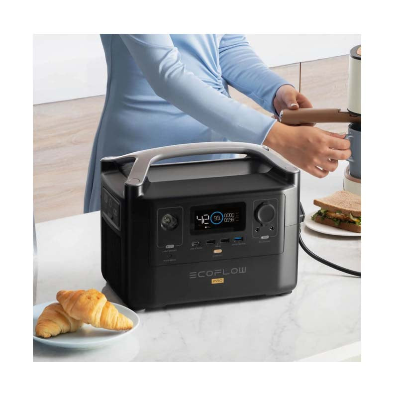 EcoFlow River Pro 720Wh Portable Power Station SA Plug Points - Black