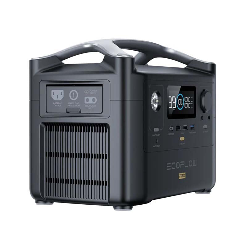 EcoFlow River Pro 720Wh Portable Power Station SA Plug Points - Black