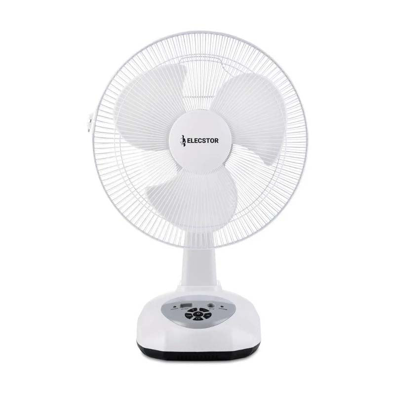 Elecstor 12 inch Rechargeable Desk Fan - White - White