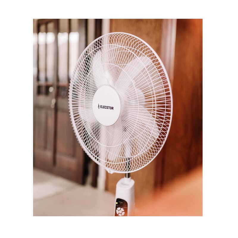 Elecstor 18 Inch Rechargeable Pedestal Fan - White - White