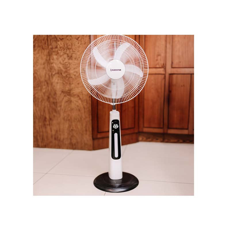 Elecstor 18 Inch Rechargeable Pedestal Fan - White - White