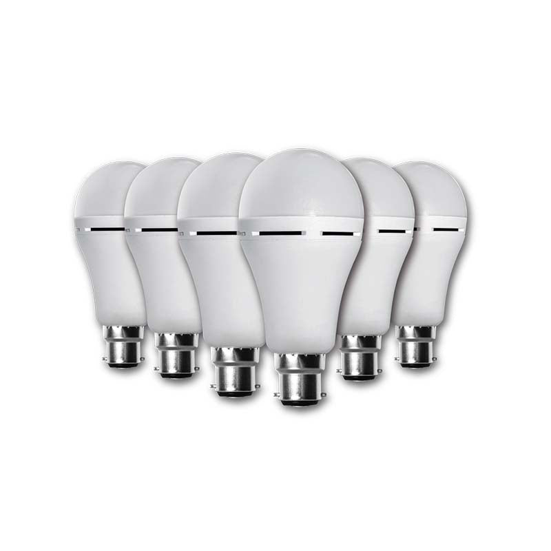 Elecstor 7W B22 Rechargeable & Dimmable Globe 1200mah A60 (6 Pack) - White - White